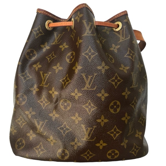 Louis Vuitton Petit Noe Shoulder Bag Monogram Coated Canvas Drawstring Vintage - Picture 7 of 17